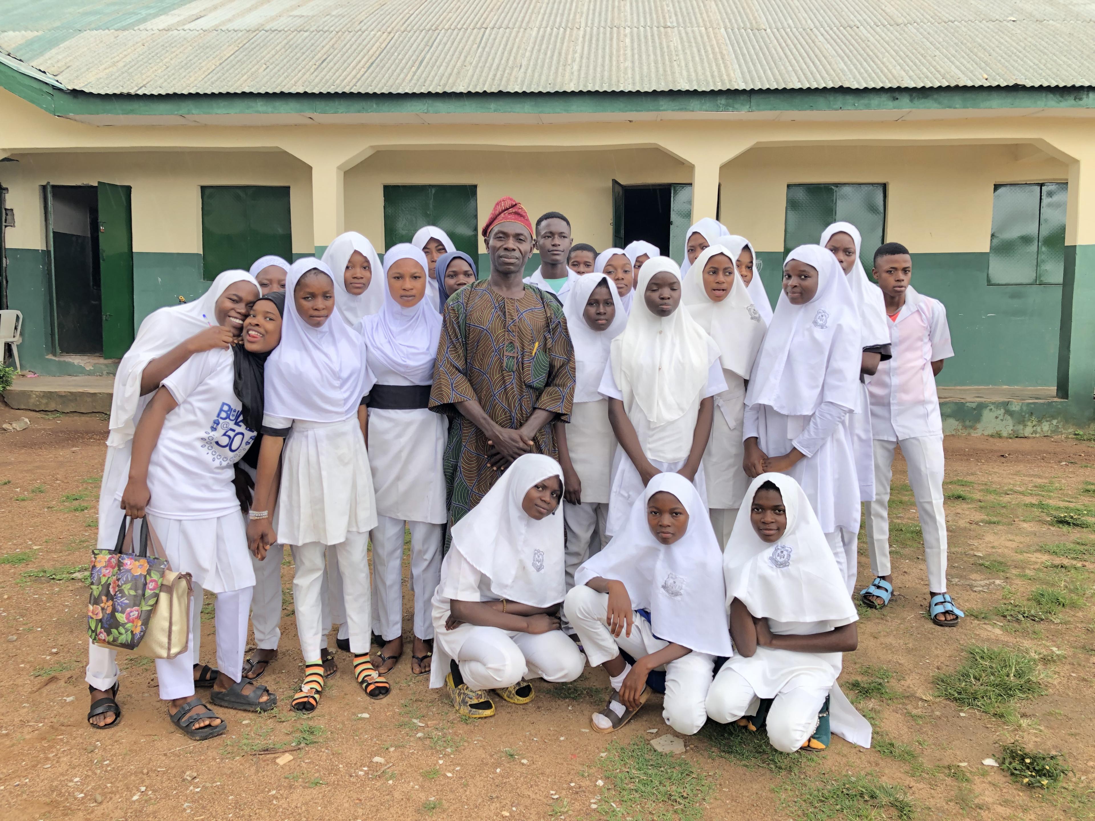 Students and educators at a partner school in rural Nigeria